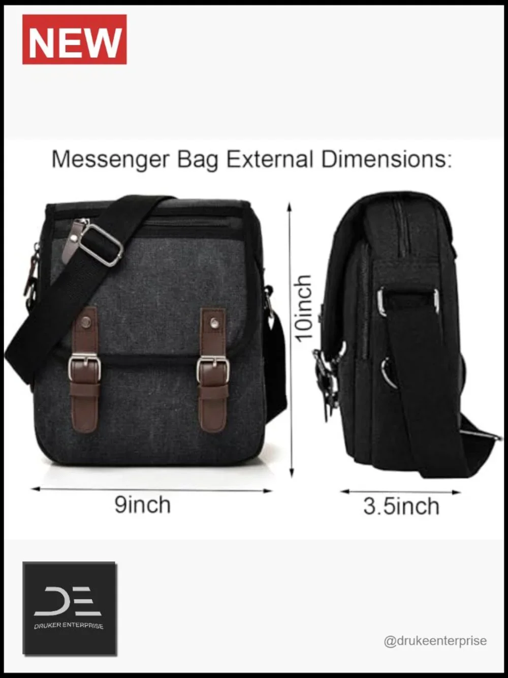 Vintage Canvas Messenger Bag Crossbody Shoulder Travel Satchel